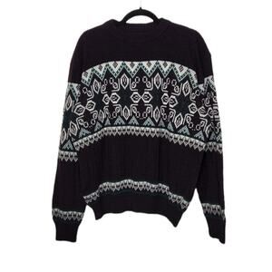 Vintage Sweater Grandpa Nordic Winter Art Shirt Ash Creek Large VTG Shirt